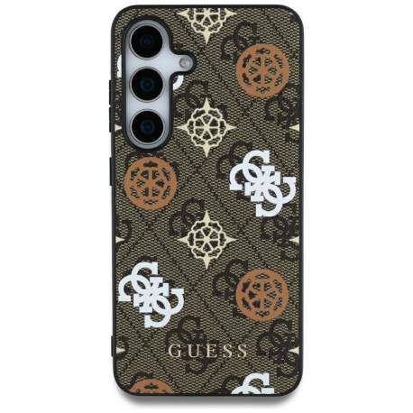 Etui Guess 4G Printed Colored Peony Pattern Magsafe Do Samsung Galaxy S25 Ultra Brązowy