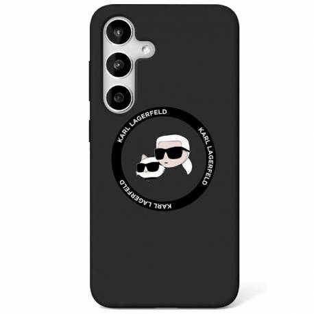Etui Karl Lagerfeld Silicone Double Heads And Circle Magsafe Samsung Galaxy S25 Plus Czarny