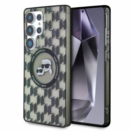 Etui Karl Lagerfeld Button Karl & Choupette Heads On Kl Pattern Magsafe Samsung Galaxy S25 Ultra Czarny