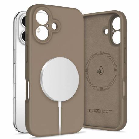 Etui Tech-Protect Liquid Silicone Magsafe Na Iphone 16 - Brązowe