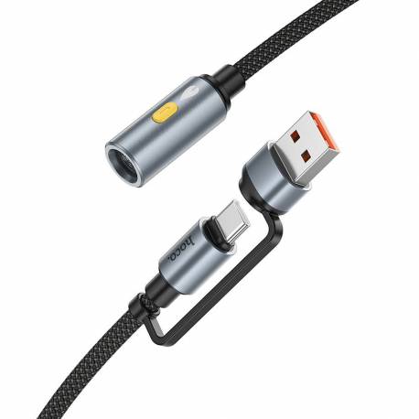 Hoco Kabel Usb A / Typ C Do Zapalniczka Samochodowa Ua38B 0,3 M Czarny