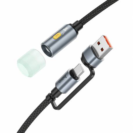 Hoco Kabel Usb A / Typ C Do Led Light Ua38C Czarny