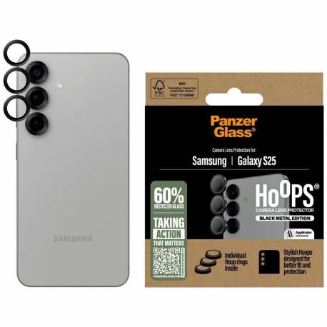 Szkło Hartowane Na Obiektyw Panzerglass Hoops Lens Protector Do Samsung Galaxy S25 Czarny