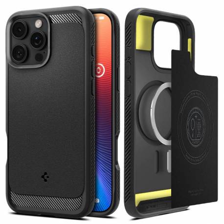 Spigen Futerał Rugged Armor Mag Kompatybilny Z Magsafe Do Iphone 16 Pro Matte Black