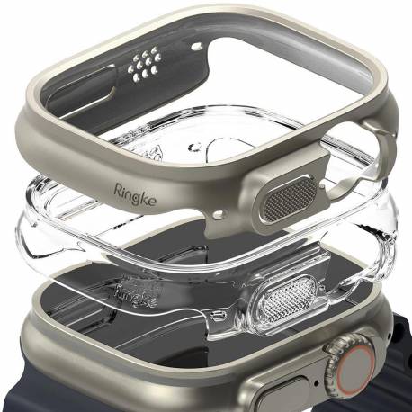 Etui Ringke Slim 2-Pack Na Apple Watch Ultra 1 / 2 (49 Mm) - Przezroczysty I Tytanowy