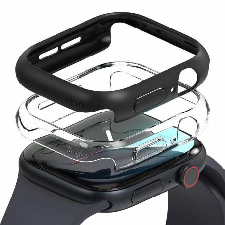 Etui Ringke Slim 2-Pack Na Apple Watch 10 46 Mm - Przezroczyste I Czarny Mat