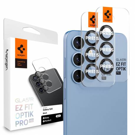 Osłona Aparatu Spigen Optik Pro Glas.tr Ez Fit 2-Pack Na Samsung Galaxy S25 - Czarna
