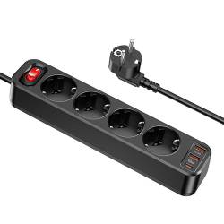 Hoco Listwa Zasilająca 1 Gniazdo + Usb A + 3 X Typ C Pd Qc3.0 3A 67W Ns9 2 M Czarna