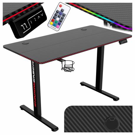 Biurko Gamingowe Shadow Gamer Elektryczne 2.0 Led Rgb 120 Cm