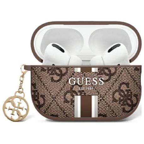 Guess Futerał Do Apple Airpods Pro 2 (2022 / 2023) Guap2P4Rpsw (4G Printed Stripes Charm) Brązowy