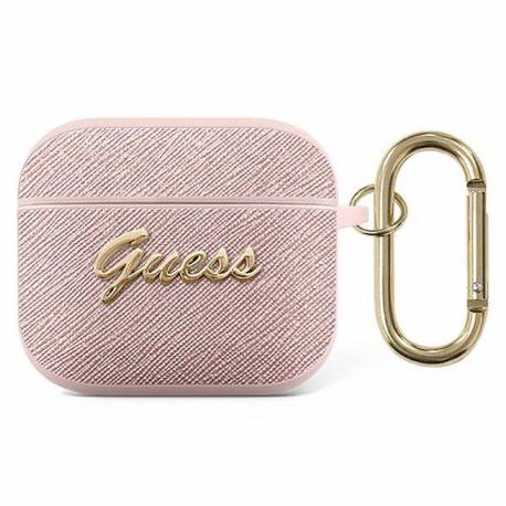 Guess Futerał Do Apple Airpods 3 Gua3Sasmp (Saffiano Script Metal Collection) Różowy