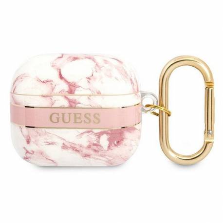 Guess Futerał Do Apple Airpods 3 Gua3Hchmap (Marble Strap Collection) Różowy