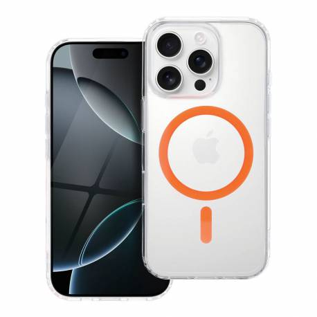 Drop Glue Colorful Ring Mag Cover Kompatybilny Z Magsafe Pasuje Do Iphone 16 Plus Pomarańczowy