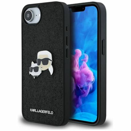 Karl Lagerfeld Futerał Do Iphone 16E Klhcpse4Pfgkcpk (Fixed Glitter K&c Heads Logo Metal Pin) Czarny
