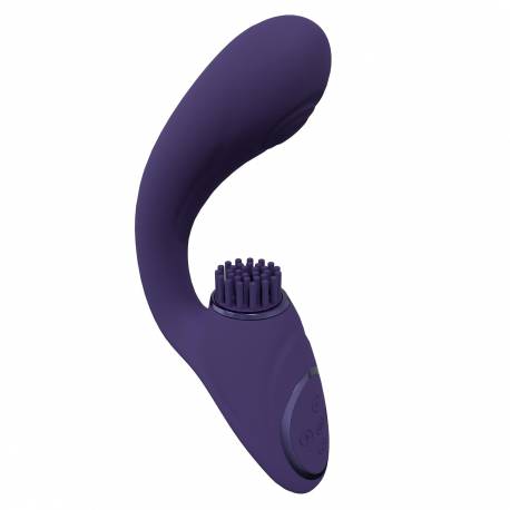 Gen - Rechargeable Triple Action G-Spot Vibrator With Pulse Wave And Vibrating Bristles - Purple