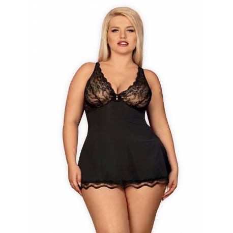 Bielizna-Luvae Babydoll I Stringi Czarne Xxl