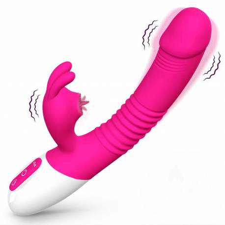 Wibrator- Silicone Vibrator Usb 7 Powerful Licking And Thrusting Modes
