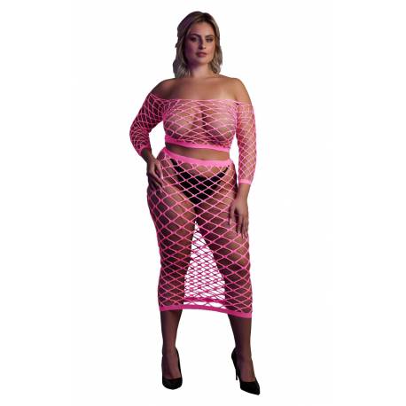 Long Sleeve Crop Top And Long Skirt Xl/xxxxl