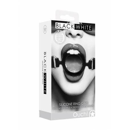 Silicone Ring Gag - With Adjustable Bonded Leather Straps