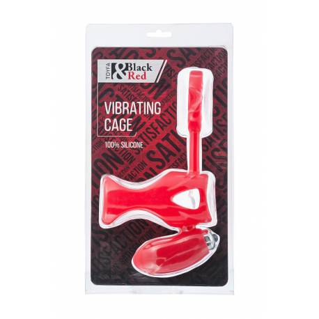 Black & Red, Penis Ring With Vibration, Clitoral Stimulation, Silicone, Red 14.5 Cm