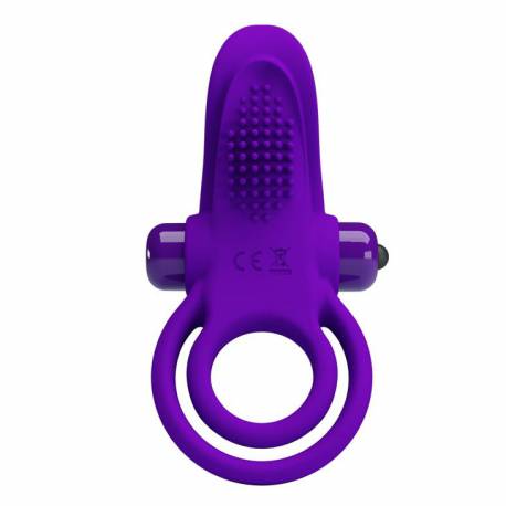 Pretty Love - Vibrant Penis Ring Purple- 10 Function Vibrations