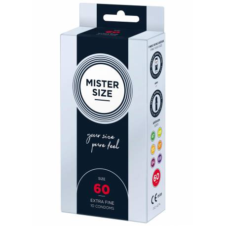 Mister Size 60Mm Condoms 10Pcs Natural