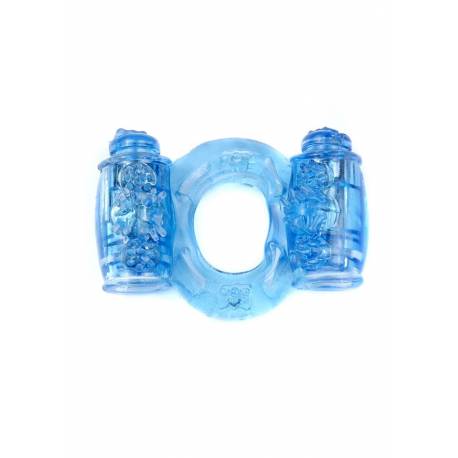 Pierścień-Vibrating Cockring Double Blue