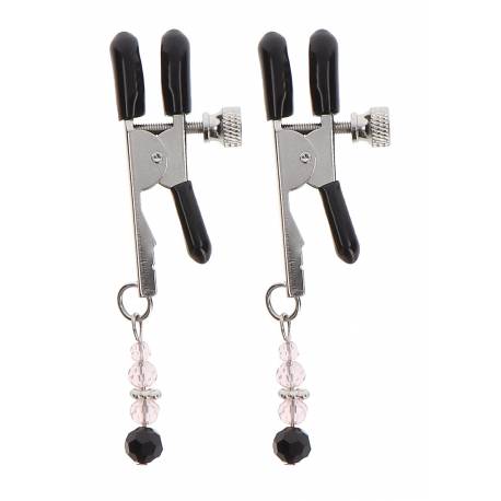 Adjustable Clamps With Beads Silver