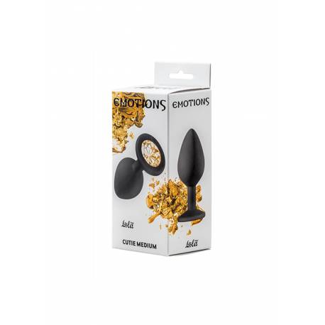 Plug-Anal Plug Emotions Cutie Medium Black Golden Crystal