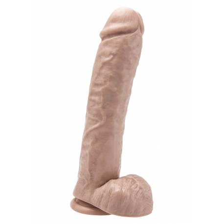 Dildo 11 Inch With Balls Light Skin Tone