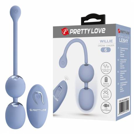 Pretty Love - Willie Dream Chaser 6, Blue, Wireless Remote Control 12 Vibration Functions Memory Function