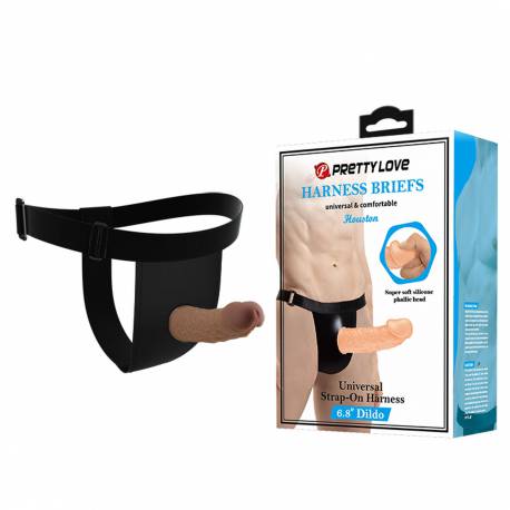 Pretty Love - Harness Briefs- Houston Strap-On 6,8'' Dildo
