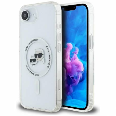 Karl Lagerfeld Futerał Do Iphone 16E (Se 4 2025) Kompatybilny Z Magsafe Klhmpse4Hlskch (Iml Metal Kc Heads) Biały