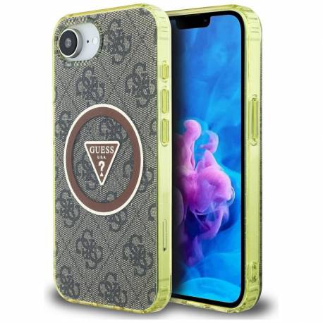 Guess Futerał Do Iphone 16E (Se 4 2025) Kompatybilny Z Magsafe Guhmpse4Hg4Prtgw (Iml Metal Glitter 4G Circle Triangle) Brązowy