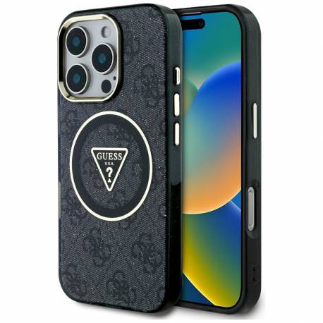 Guess Futerał Do Iphone 16 Pro Max Kompatybilny Z Magsafe Guhmp16Xhg4Prtgk (Iml Metal Glitter 4G Circle Triangle) Czarny