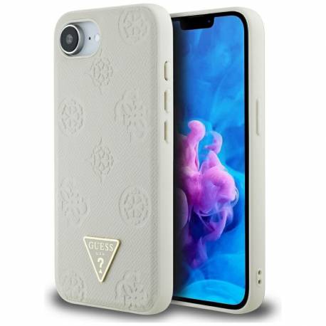 Guess Futerał Do Iphone 16E (Se 4 2025) Kompatybilny Z Magsafe Guhmpse4Pgbtme (Grained Pu Hot Stamp Peony Triangle Logo) Beżowy