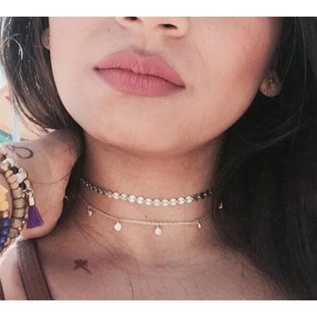 Naszyjnik Delikatny Choker Podwójny N555Z