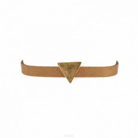 Naszyjnik Choker Simple Triangle - Brązowy N487Br