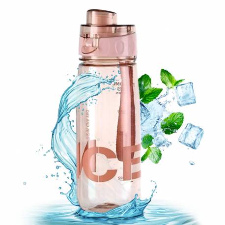 Butelka Na Wodę Bidon Na Siłownię Fitness 800Ml Przenośny Różowy Bd46