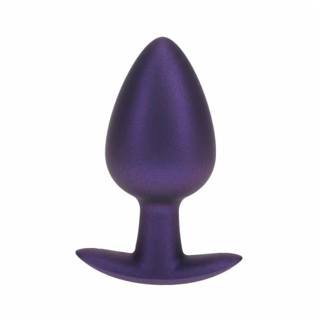 Smooth Silicone Anal Plug - Large - 3.5" / 8,9 Cm - Metallic Purple