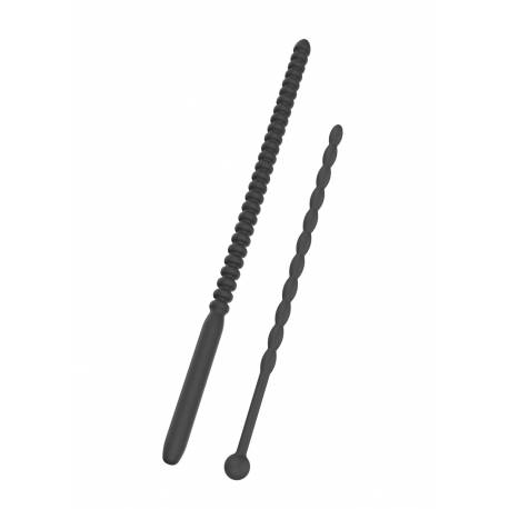Ribbed Penis Dilator Set 2 Pcs Black