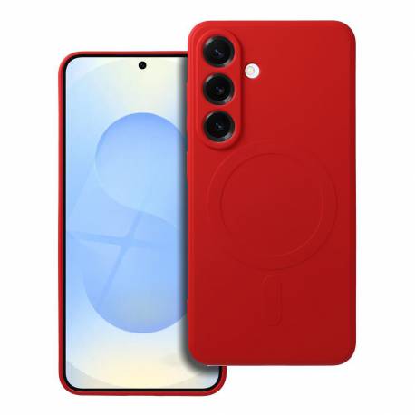 Futerał Silicone Mag Cover Kompatybilny Z Magsafe Do Samsung S25 Edge Czerwony