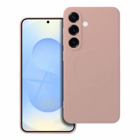 Futerał Silicone Mag Cover Kompatybilny Z Magsafe Do Samsung S25 Edge Różowy