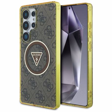 Guess Futerał Do Samsung S25 Ultra Guhms25Lhg4Prtgw (Magnetic Iml Metal Glitter 4G Circle Triangle) Brązowy