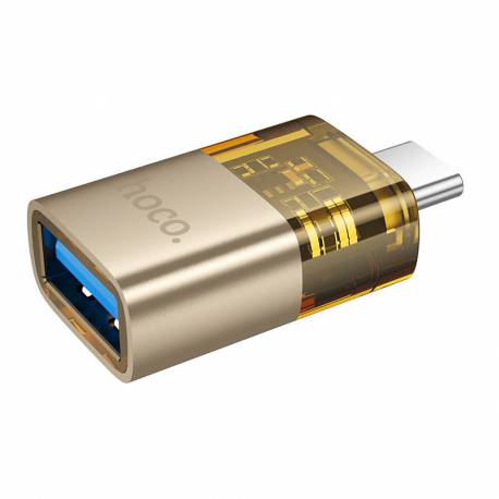 Hoco Adapter Otg Typ C (Męski) Do Usb A (Żeński) Ua36B Złoty