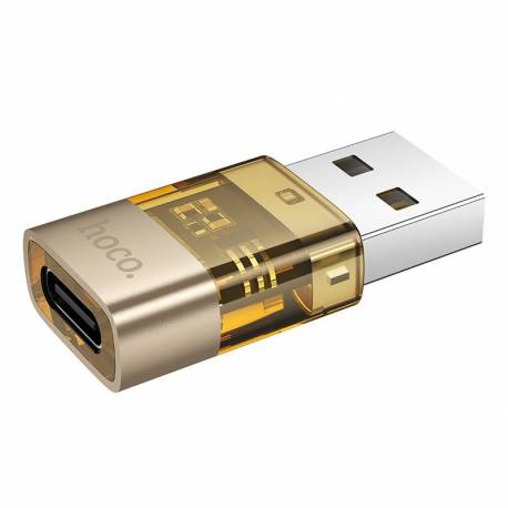Hoco Adapter Usb A (Męski) Do Typ C (Żeński) Ua36C Złoty