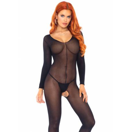 Long Sleeves Bodystocking Black