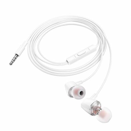 Hoco Słuchawki Przewodowe Jack 3,5 Mm Z Mikrofonem M107 Białe
