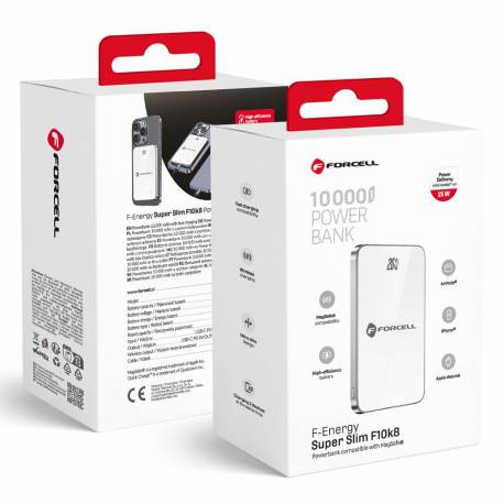 Powerbank Zgodny Z Magsafe Forcell F-Energy Superslim F10K8 Qc4.0 Pd3.0 15W 10000 Mah Biały 0Int