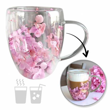 Szklanka Termiczna Z Kwiatami W Środku, Gipsówka Hortensje Róż 300 Ml 1Szt Szk165